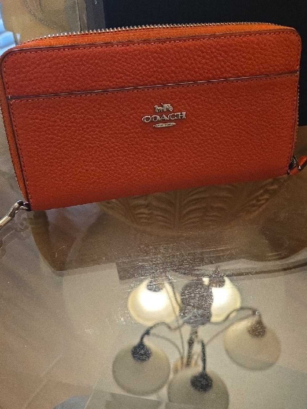 Coach Orange Textured Leather Satchel with Matching Wallet - Picture 5 of 13